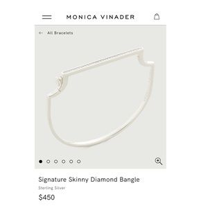 Monica Vinader Signature Diamond Bangle Skinny